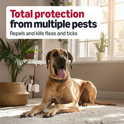 Amazon Basics Flea and Tick Topical Treatment and Prevention for Extra Large Dogs (89-132 lbs), Fast Acting and Long Lasting, 3 Count, Packaging May Vary