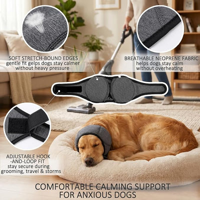 MCTOURY Noise-Protection Ear Muffs for Dogs: Fast Calms Dogs in 1 Minute | Noise Reduction During Fireworks/Thunderstorms - Anxiety Relife Ear Covers for Large Breeds Golden/Lab/Shepherd