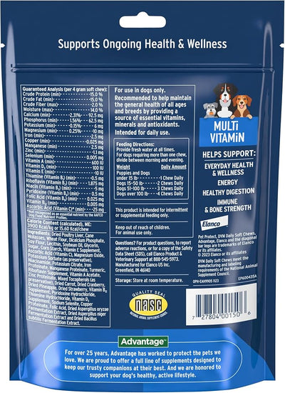 Pet Protect Dog Multivitamin, Vet-Formulated DVM Daily Soft Chews, Supports Ongoing Health & Wellness, Chicken-Flavor (60 Count)