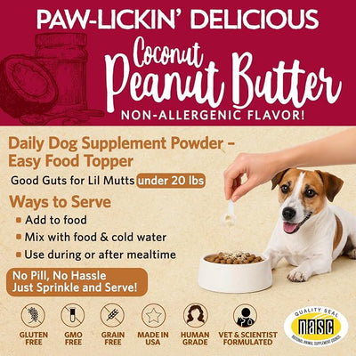 Fidobiotics Good Guts Probiotics for Dogs – Dog Probiotic Powder for Digestive Health, Gas Relief & Firmer Stools, 3B CFUs, Enzymes & Prebiotics, Small Dogs, Puppies & Adults