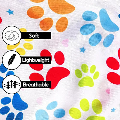 PET SHOW 4 Pack Paw Bone Printed Dog Clothes Shirts Soft Dog Vest Lightweight Sleeveless Cats Doggies T-Shirts Puppies Tank Top Tee Cat Clothes for Small Medium Dogs White Black Pink Blue M