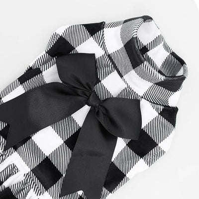 CuteBone Turtleneck Dog Velvet Dress Puppy Skirt Costume Pet Clothes Cat Apparel with Bow Hair Rope for Small Dogs CVD14XS