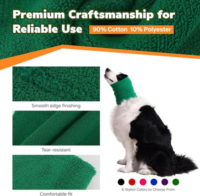 Dog & Cat Calming Band Cat Anxiety Relief Cover,Double Layer Thickened Pet Ears Elastic Neck Band Noise Cancelling Ear Muffs for Anxiety Relief/Noise Protection,Grooming,Thunder,Fireworks