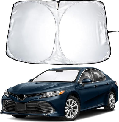 EcoNour Windshield Sunshade for Toyota Camry 2012-2015 2016 2017, LE, SE, SE Nightshade, XLE, XSE, TRD, Sun Visor for Front Windshield Sun Shade Cover, UV Heat Blocker & Protector, Car Accessories