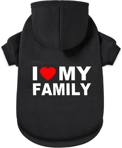 Dog Sweater Dog Hoodie Cold Weather Coat Hooded Sweatshirt for Puppies,Cats, Small Medium Large Dogs (Black(Family), Large)