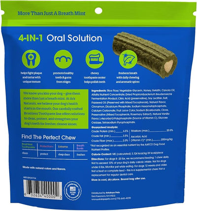 Ark Naturals Large Breed Brushless Toothpaste + Breath Bursts Bundle - Vet Formulated Dog Dental Chews for Large Breeds - Helps Reduce Plaque & Tartar, Polishes Teeth, and Freshens Breath