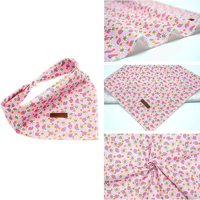 Lionheart Pink Strawberries Print Dog Bandana, Soft Washable Scarf for Medium Large Dogs