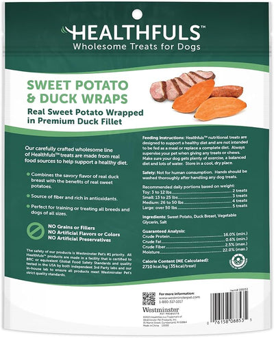 HEALTHFULS Duck & Sweet Potato Treats, 16 oz - Healthy, Protein Rich Treats for Dogs - Dog Chews
