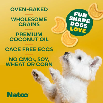 NATOO Biscuits for Small Dogs & Puppies, Sweet Potato & Pumpkin, 8 oz | Crunchy Dog Treats, Rich in Omega 6, Prebiotics & Fiber, Antioxidants for Immunity, Healthy Natural Canine Biscuits