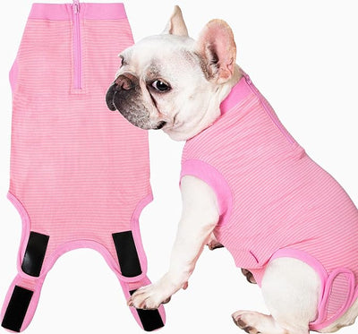 Recovery Suit for Dogs,Dog Cone Alternative Zipper Surgery Suit Female Spay,Soft Dog Surgery Suit for Anti Licking,Breathable Surgical Suit for Dogs Female Spay