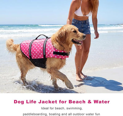 Doglay Dog Life Jacket, Adjustable with Reflective Stripes, Superior Buoyancy, Breathable Mesh, for Small Medium and Large Dogs