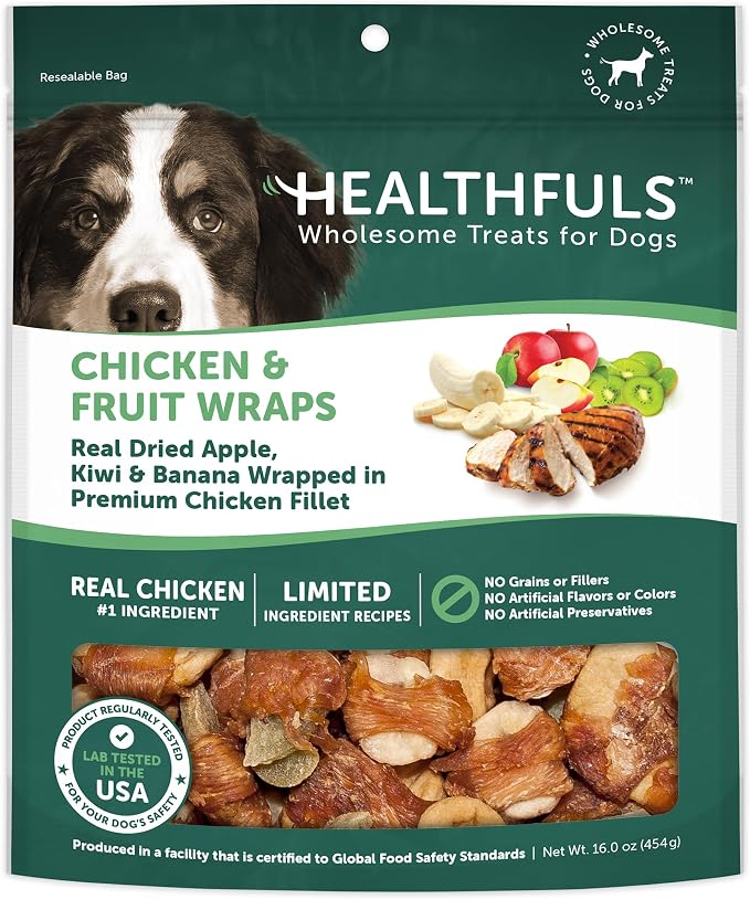 Healthfuls Chicken Wrapped Fruit Dog Treats, 16oz