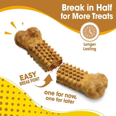 Nylabone Nubz Natural Dog Treats, Long Lasting Chew Bones, Made in the USA, Peanut Butter Flavor Breath Freshener, Large Bones for Dogs Over 30 lbs. (18 Count)