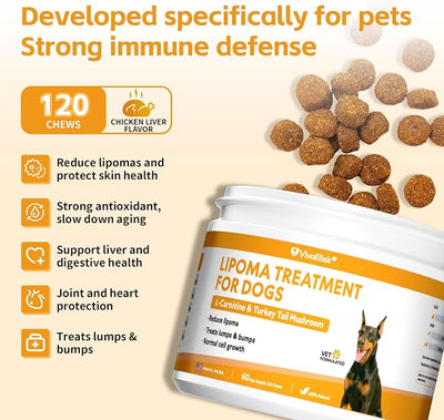 Lipoma Treatment for Dogs – L-Carnitine Helps Maintain Fat Metabolism, Energy, and Vitality; Turkey Tail, Reishi, Curcumin, and Coenzyme Q10 Help Promote Cellular, Immune, and Overall Health