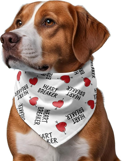 W Brings Bandana for Dogs | This Stunning Gorgeous Design Dog Bandana Scarf is Perfect Styling Accessory for Dogs Large, Medium & Small. One Size Fits All. (Medium - Large, Heartbreaker)