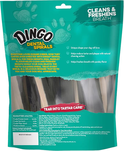 Dingo Dental Sticks for Tarter Control and Freshening Breath, Made with Real Chicken, Great Treats for Small, Medium, and, Large Dogs 15-Count, 10.5 Ounce (Pack of 4)