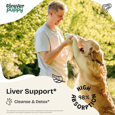Forever Puppy Dandelion Root Drops for Dogs, 2 oz | Liquid Liver Health Supplement, For Large, Medium & Small Dogs, Dandelion Root Extract, Third Party Tested