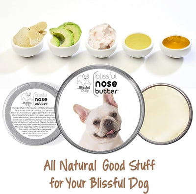The Blissful Dog Cream French Bulldog Nose Butter, Versatile Dog Nose Balm for Dry Nose, Handcrafted Nose Moisturizer, Easy-to-Apply Dog Essentials, Unscented, 8 oz.