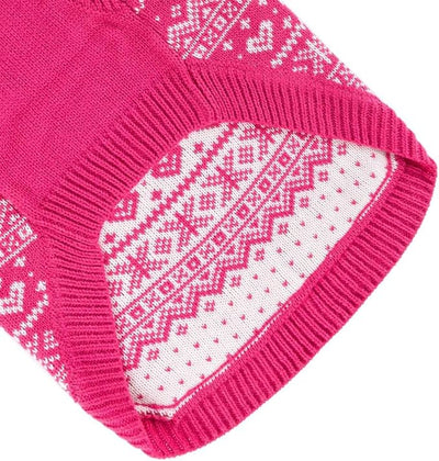 HOMIMP Dog Sweater Argyle - Warm Sweater Winter Clothes Puppy Soft Coat, Ugly Dog Sweater for Small Medium and Large Dogs, Pet Clothing Boy Girl Pink