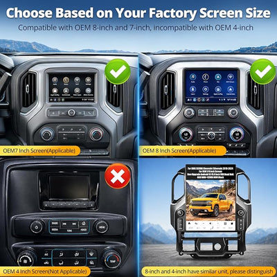 AuCar 836 15.6 Inch Touch Screen Android 13 Car Radio for GMC Sierra Chevrolet Silverado 2019-2025 Head Unit Multimedia GPS Navigation Wireless Carplay Android Auto, 128GB, US 1 Yr Service