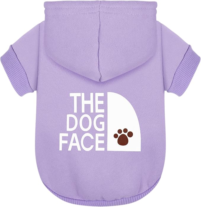 Paiaite Purple Chihuahua Dog Hoodie: Keep Your Pup Warm and Stylish with a 'The Dog Face' Printed Sweatshirt Pet Clothes, and Sweater Coat All in One Perfect for Winter and Cool Summer Nights! L