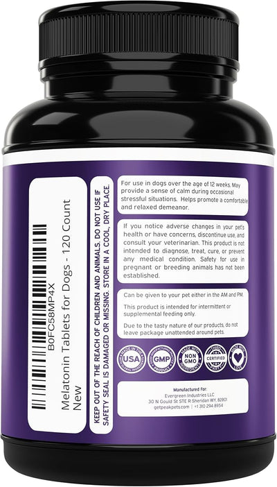 Melatonin for Dogs to Sleep (6mg Dog Sleep Aid) Dog Melatonin for Large Dogs - Help Reduce Stress from Storms, Separation & Anxiety - Puppy Calming Chews - 3rd Party Tested, 120 Chicken Flavor Tablets