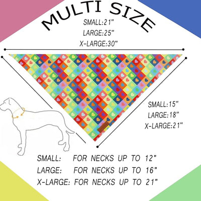 Realeaf Pride Dog Bandanas 2 Pack, LGBT Rainbow Scarves Bibs for Dogs, Premium Durable Fabric, Triangle Reversible Bandana for Small Medium Large and Extra Large Dogs Pets (Small)