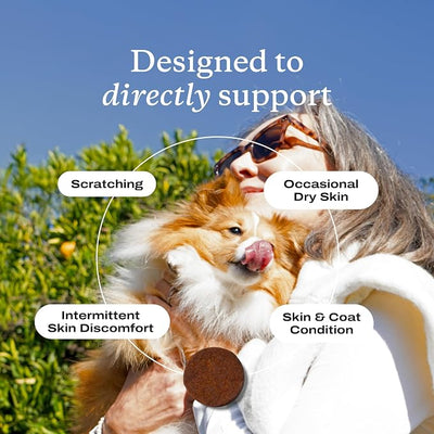 PetLab Co. Skin & Coat Chew - Optimize Scalp and Fur Condition with a Tasty Dog Chew, Packed with Beneficial Fatty Acids, Vitamins and Apple Cider Vinegar - Packaging May Vary
