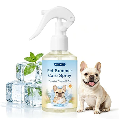 Dog Cooling Spray – Large Capacity Heat Relief for Backyard, Car & Crate – Natural Menthol, Aloe, Oat – Lick-Safe, No Fragrance for Brachycephalic, Double-Coat & Senior Dogs (5.4 fl. oz)