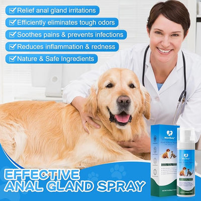 Anal Gland Spray for Dogs & Cats, Fast Relieves Anal Gland Irritations&Itching, Stops Scooting, Odor Elimination Anti Itch Dog Spray,Safe for All Animals - 4.06 Fl Oz