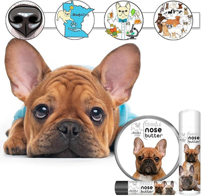 The Blissful Dog French Bulldog Black Masked Fawn Unscented Nose Butter - Dog Nose Butter, 4 Ounce