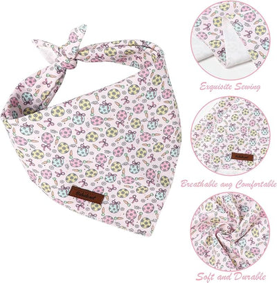 Easter Dog Bandana - Cute Pastel Egg Dog Neck Scarf, Soft Girly Spring Pet Bib for Puppy Kitten, Easter Photo Dogs Cats Prop for Daily Use Parties & Pet Photography S