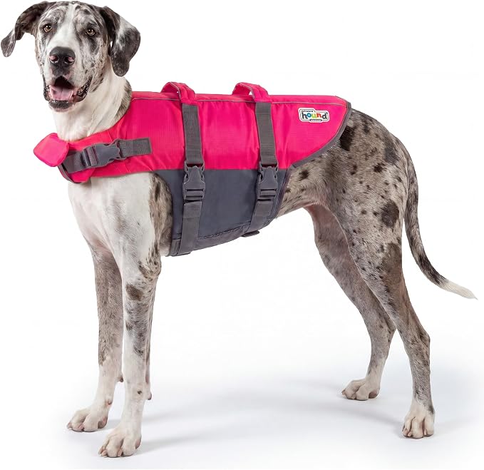 Outward Hound Granby Splash Pink Dog Life Jacket, XL