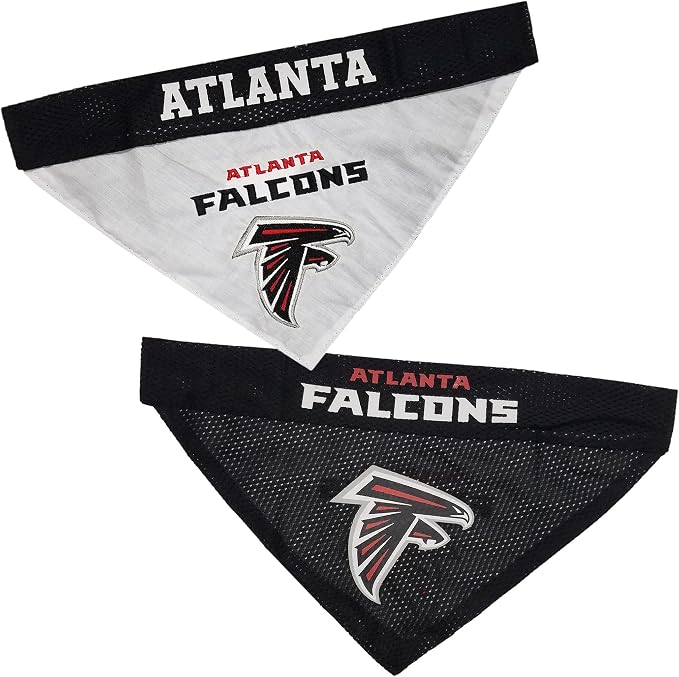 Pets First NFL DOG BANDANA - ATLANTA FALCONS REVERSIBLE PET BANDANA. 2 Sided Sports Bandana with a PREMIUM Embroidery TEAM LOGO, Large/X-Large. - 2 Sizes & 32 NFL Teams available
