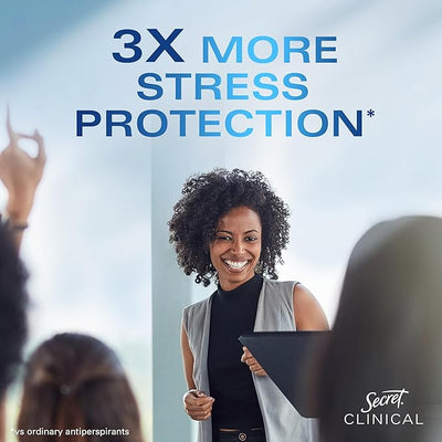 Secret Clinical Strength Antiperspirant Deodorant for Women, Stress Response, 3X Stress Protection, 72hr Sweat & Odor Protection, PH Balancing Minerals, Clear Gel, 1.6 oz