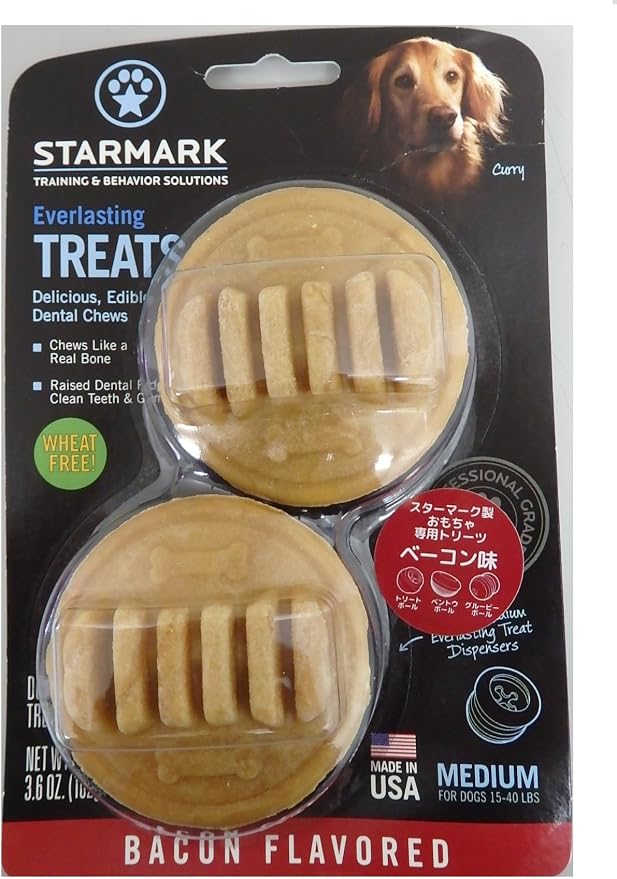 Star Mark Everlasting Bacon Dog Dental Chew, Medium, 3.6 oz