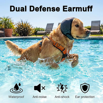 Dog Noise Cancelling Ear Muffs, Dog Ear Muffs Noise Protection | Quiet Ears for Dogs, Dog Ear Wrap, Adjustable Comfortable Quiet Calming Dogear Plugs Cover (Grey)