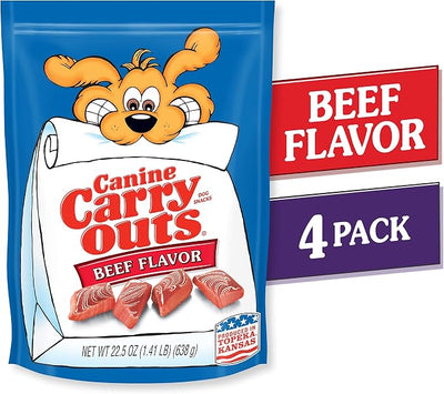 Canine Carry Outs Dog Treats, Beef Flavor, 22.5 Ounce (Pack of 4)