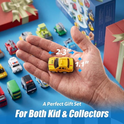 JOYIN 18 Pcs Pull Back City Cars and Trucks Toy Vehicles Set, Friction Powered Mini Cars Toys for Toddlers, Party Favors for Kids 3-5, Birthday Gifts for Boys and Girls, Goodie Bag Stuffers