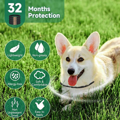 Woyamay 4 Pack Flea Collar for Dogs, Flea and Tick Prevention for Dogs, 32 Months Dog Flea and Tick Treatment, Adjustable Dog Flea Collars, Dog Flea Treatment Collar, Flea Treatment for Dogs, Black