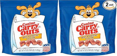Canine Carry Outs Dog Treats, Beef & Cheese Flavor, 47 Ounce (Pack of 2)