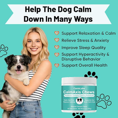 Chews, Calming Chews for Dogs, Soothe Your Pet's Emotions, Reduce Stress and Anxiety for Puppies Small All Dogs, 60 Count (2pc)