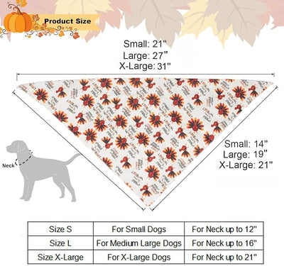 ADOGGYGO Thanksgiving Dog Bandana Fall Autumn Pet Bandana Reversible Triangle Bibs Scarf Accessories for Large and Extra Large Dogs Pets (X-Large, Thanksgiving)