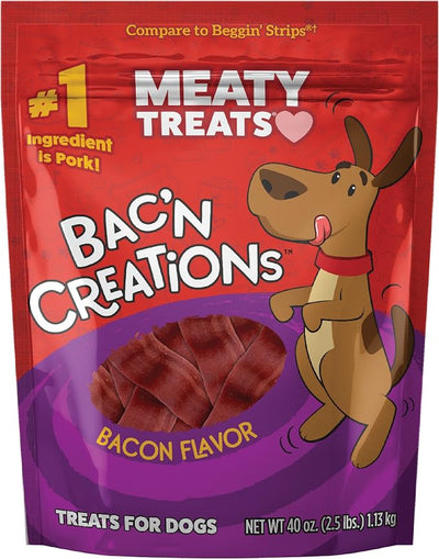 Meaty Treats Bak'N Creation Dog Treats Bacon, 25 Oz, 1Piece