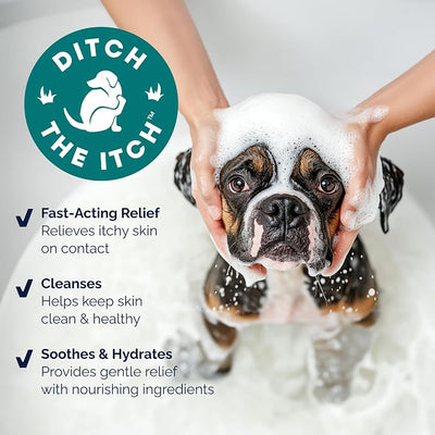 Vetnique Dermabliss Advanced Medicated Pramoxine Anti Itch Dog Shampoo | Itchy Skin Relief & Allergy Relief, Max-Strength Soap-Free Oatmeal Dog Wash, Cat Shampoo & Puppy Shampoo, Sensitive Skin
