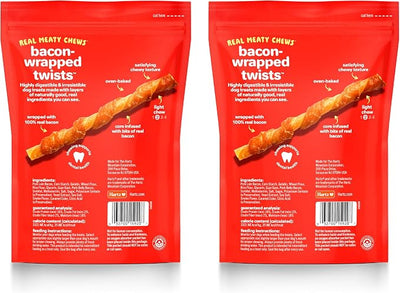 Oinkies Bacon Wrapped Twists, Real Meaty Chews, 28 Count