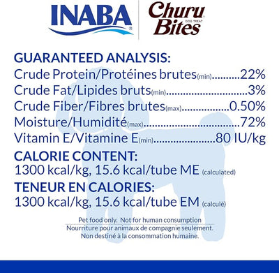INABA Churu Bites for Dogs, Soft & Chewy Dog Treats with Vitamin E, 0.42 Ounces Each Tube, 20 Tubes, Chicken & Cheese Variety Box