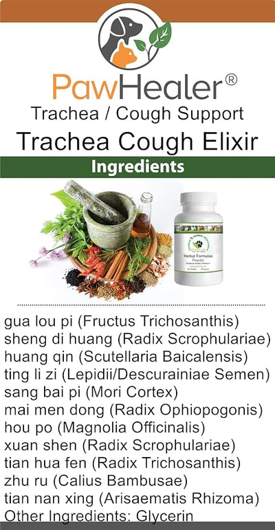Trachea Cough Elixir - 2 fl oz - for Cats & Dogs (Picky Eaters) - Dry Hacking Cough