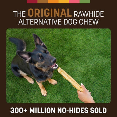 Earth Animal No Hide Chews - Long Lasting Rawhide Free Large Dog Chews Rolls, Venison - 2 Count
