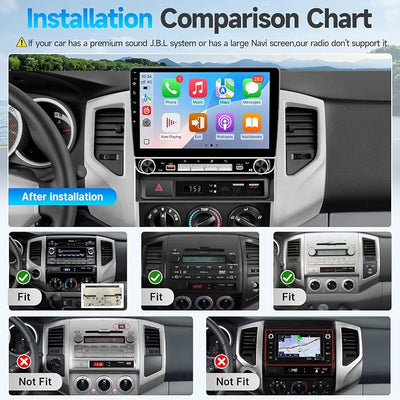Leadfan 4+64G Car Radio Stereo for Toyota Tacoma 2005-2015 Upgrade with Wireless Carplay Android Auto 10.1'' IPS Touchscreen Buit in Bluetooth GPS Navigation WiFi FM Backup Camera MIC